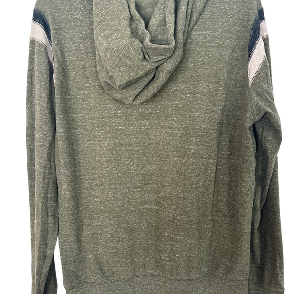 NIKE Kids Heather Green Black White Logo Print Hoodie Pullover - Picture 3 of 4